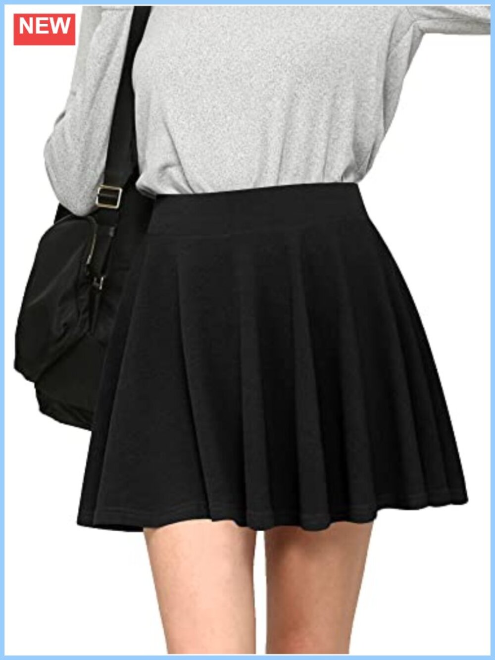 Women's Pleated Mini Skater Skirt with Shorts Stretchy High Rise Skort